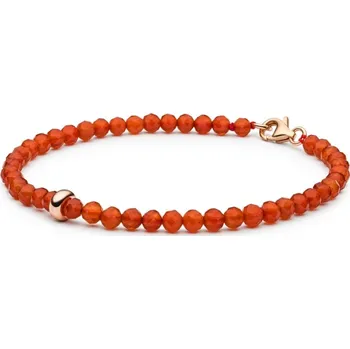 Náramek Gaura Pearls Stříbrný náramek Veronique - karneol, stříbro 925/1000 244-37B Oranžová 17 cm