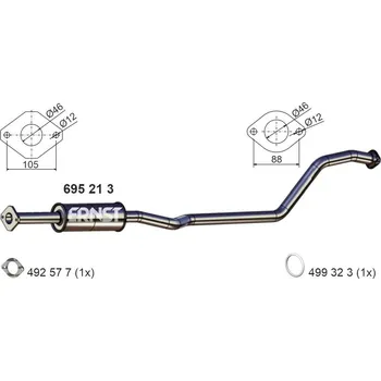 Tlumič výfuku Střední tlumič výfuku ERNST 695213