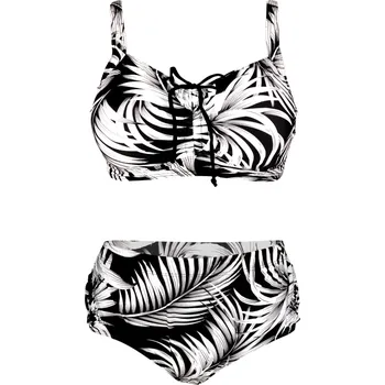 Dámské plavky Dvoudílné plavky pro plnoštíhlé Salma černobílé S803 XXL bílá