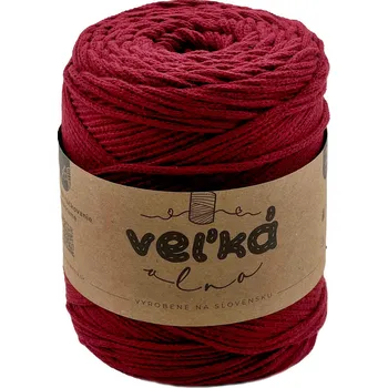 Příze VEĽKÁvlna VEL'KÁ vlna bavlněná šňůra na háčkování 2mm Bordó
