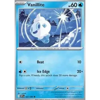 Karetní hra Pokémon WHT 027/086 Vanillite - White Flare Stav: Near Mint, Verze: POKÉBALL REVERSE HOLO