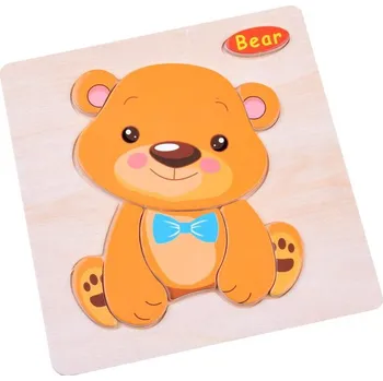 Puzzle Dřevěné puzzle Medvídek 9 dílků