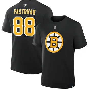 Pánské tričko Fanatics Pánské tričko David Pastrňák #88 Boston Bruins NHL Stack Logo Name & Number 2025/2026 Season Velikost: XXXL