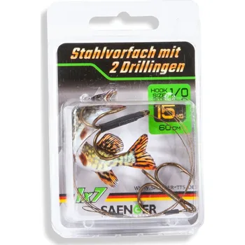 Hotový Návazec Saenger Krimpované Lanko s Trojháčky Velikost 1 60cm/15kg