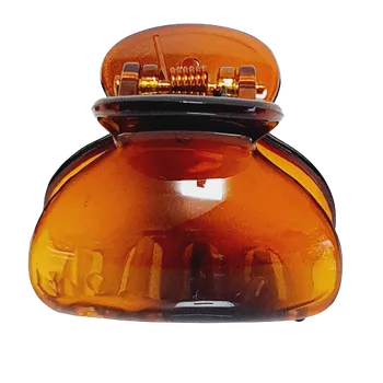 Malý plastový skřipec do vlasů "hladký" 4cm - hnědá