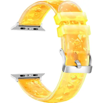 Průhledný diamantový řemínek pro Apple Watch 42/44/45/46/49mm Barva náramku: Žlutá