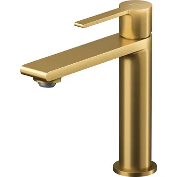 Vodovodní baterie CERSANIT Umyvadlová baterie stojící na podlaze VIRGO kartáčovaná zlatá S951-865