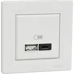 Schneider Electric EPH2700421 Asfora - Dvojitá USB A+C rychlonabíječka 3A 45W, bílá