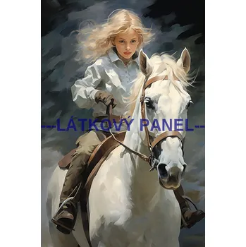Látkový panel - Dívka na koni - KON - 79 Velikost: 40x27cm, Materiál: Bavlna
