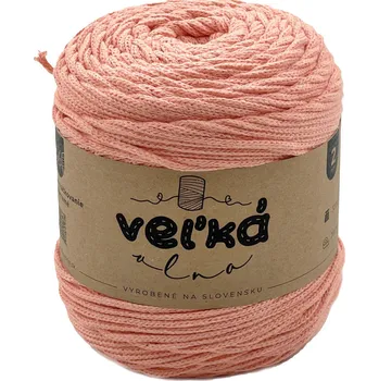 Příze VEĽKÁvlna VEL'KÁ vlna bavlněná šňůra na háčkování 2mm Gerbera lososová