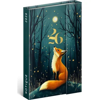 Kancelářské potřeby NOTIQUE Týdenní magnetický diář Liška 2026, 11 x 16 cm