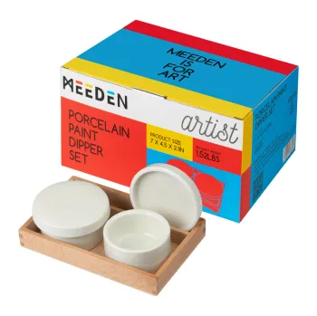 Paleta na barvy Porcelánové paletky / kalíšky 2 ks s víčkem