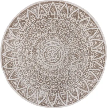 Koberec Kusový koberec Mujkoberec Original Nora 105453 Linen kruh – na ven i na doma, 100x100 (průměr) kruh, hnědá, chodba / předsíň, Mujkoberec Original - 1 rok na vrácení + DOPRAVA ZDARMA k Vám i zpět
