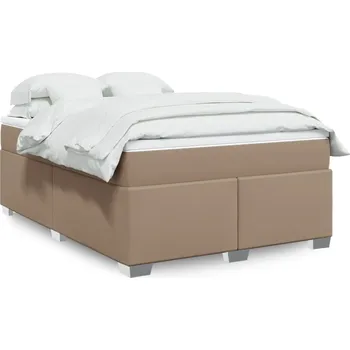 Postel vidaXL Box spring postel s matrací 160x200 cm umělá kůže [3285220] Barva: cappuccino