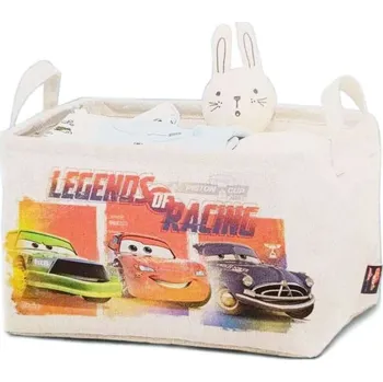 Úložný box Dětský textilní úložný koš Living / 32 x 23 x 19 cm / bílá / Disney Pixar Cars