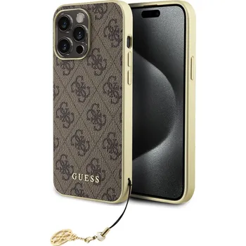 Pouzdro na mobilní telefon Guess Ochranný kryt na iPhone 15 Pro MAX - Guess, 4G Charms Brown