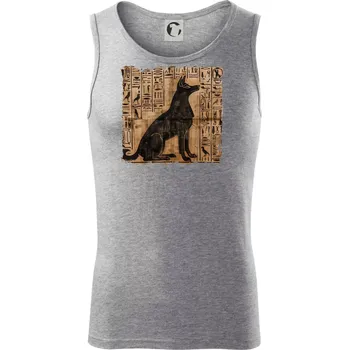 Egyptské hieroglyfy pes - Tílko pánské Core - M ( Tmavě šedý melír )