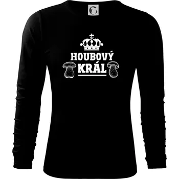 Pánské oblečení Houbový král - Triko s dlouhým rukávem FIT-T long sleeve - M ( Černá )