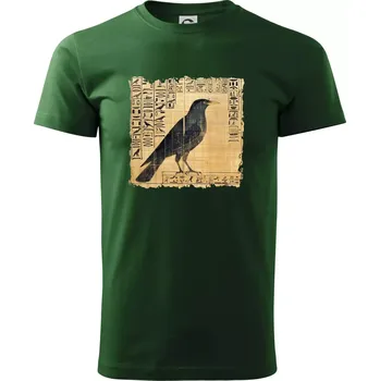 Egyptské hieroglyfy pták - Triko extra velké (5-8XL) - 8XL ( Lahvově zelená )