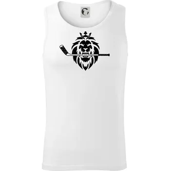 Lev s hokejkou v tlamě - Tílko pánské Core - S ( Bílá )