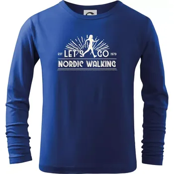 Chlapecké tričko Let's go nordic walking - vintage - Triko dětské Long Sleeve - 104-110cm / 3-4 roky ( Královská modrá )
