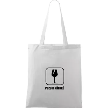 Nákupní taška Pozor křehké! Vinaři - Taška bavlněná - 42 x 38 cm ( Bílá )