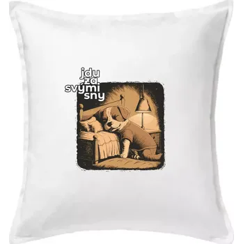 Polštář Jdu za svými sny - Polštář 50x50 - 50x50 - Včetně výplně ( Bílá )