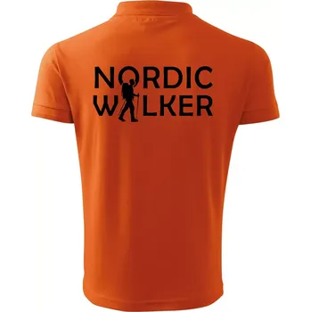 Pánská košile Nordic walker - muž - Polokošile pánská Pique Polo 203 - L ( Oranžová )