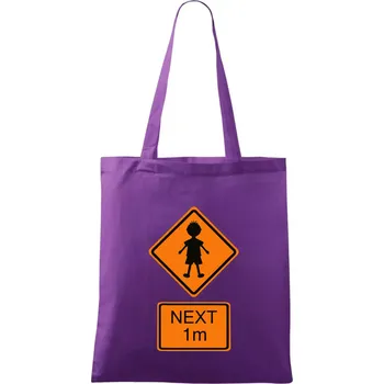 Pozor člověk next 1m (Moňas) - Taška bavlněná - 42 x 38 cm ( Fialová )