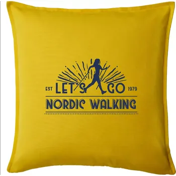 Polštář Let's go nordic walking - vintage - Polštář 50x50 - 50x50 - Pouze potah ( Žlutá )