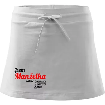 Dámská sukně Jsem manželka-uklizečka-kuchařka-taxík - Sportovní sukně - two in one - M ( Bílá )