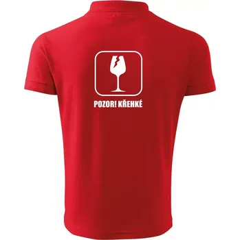 Pánská košile Pozor křehké! Vinaři - Polokošile pánská Pique Polo 203 - 4XL ( Červená )