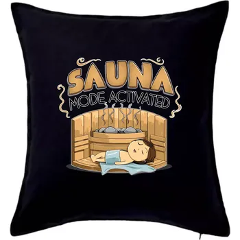 Polštář Sauna mode activated - Polštář 50x50 - 50x50 - Včetně výplně ( Černá )