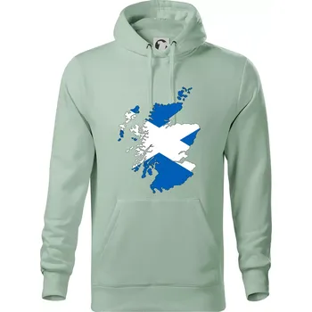 Pánská mikina Skotsko mapa - Mikina pánská Cape s kapucí - S ( Sage )