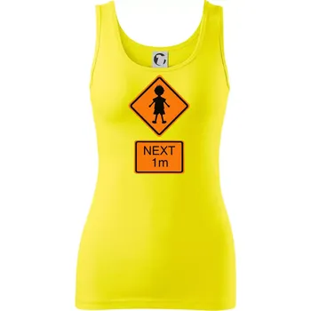 Dámské oblečení Pozor člověk next 1m (Moňas) - Dámské tílko - L ( Citrónová )