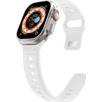 Příslušenství k chytrým hodinkám Silikonový vroubkovaný řemínek pro Apple Watch 38/40/41/42(S10)mm Barevná varianta: Bílý