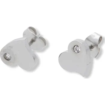 Náušnice Ewena Náušnice srdíčko s kamínkem + dárkové balení