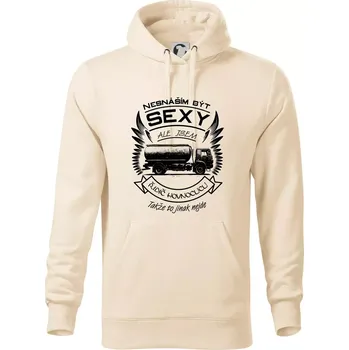 Pánská mikina Nesnáším být sexy - řidič hovnocucu - Mikina pánská Cape s kapucí - 4XL ( Mandlová )