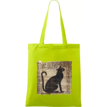 Egyptské hieroglyfy kočka - Taška bavlněná - 42 x 38 cm ( Limetková )