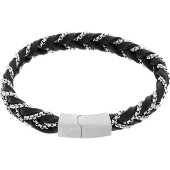 Náramek Ewena Kožený náramek Groet stříbrný + dárkové balení