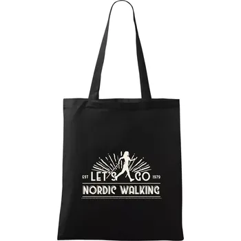 Let's go nordic walking - vintage - Taška bavlněná - 42 x 38 cm ( Černá )