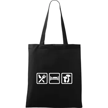 Eat Sleep Houbaření - Taška bavlněná - 42 x 38 cm ( Černá )