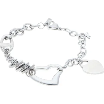 Náramek Ewena Dámsky ocelový náramek srdíčka + dárkové balení
