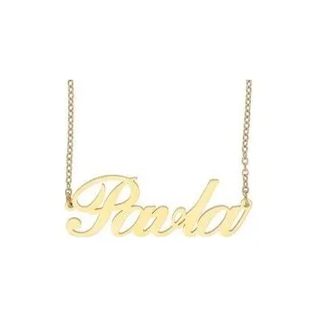 Přívěsek Ewena Řetízek z oceli se jménem Pavla zlatá ocel