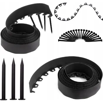 Zahradní obrubník Zahradní lem plast 5000 cm x 10 cm černý