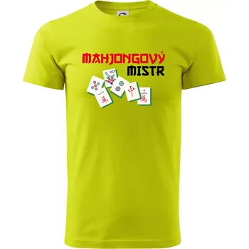 Mahjongový mistr - Klasické pánské triko vyšší gramáže - L ( Limetková )