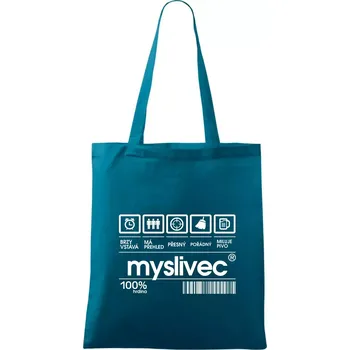 Čárový kód myslivec - Taška bavlněná - 42 x 38 cm ( Petrolejová )