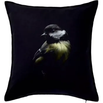 Polštář Sýkora koňadra černá fotka - Polštář 50x50 - 50x50 - Pouze potah ( Černá )