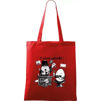 Nákupní taška 9 minut natvrdo - Taška bavlněná - 42 x 38 cm ( Červená )