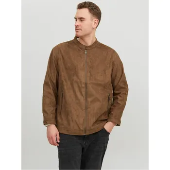 Pánská casual bunda Jack and Jones Clean Faux Leather Jacket Cognac 7X Large